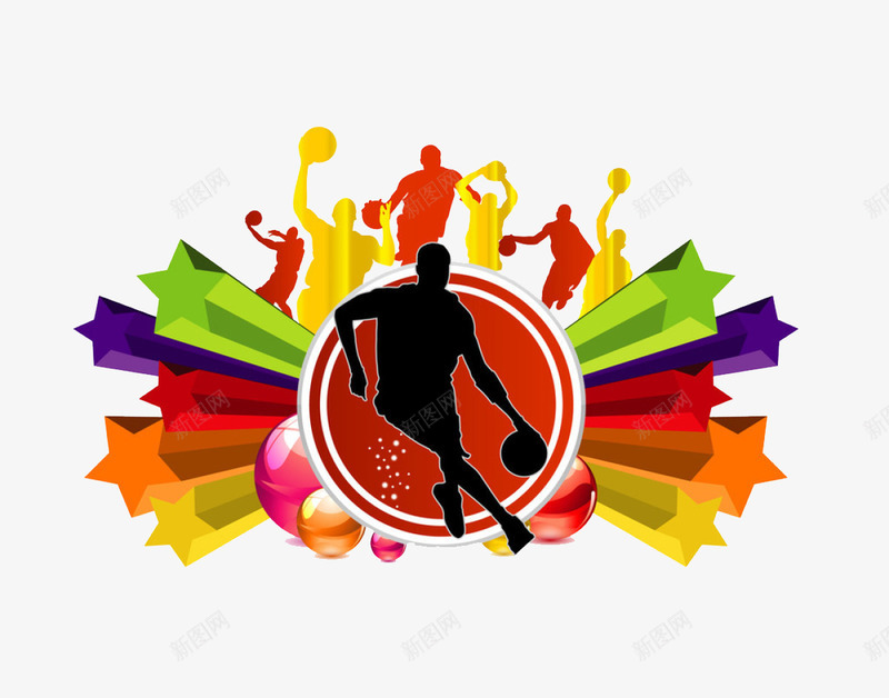 篮球社的logo图标png_新图网 https://ixintu.com logo 人物 卡通手绘 打篮球 篮球社 运动
