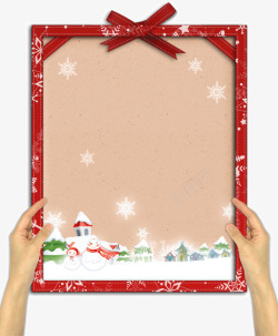 雪人相框素材圣诞节边框高清图片