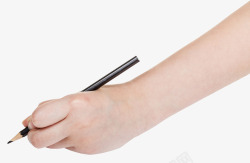 蜡笔笔手拿黑色蜡笔高清图片