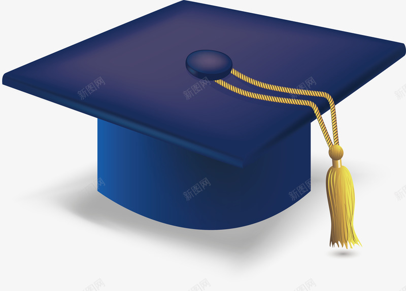 蓝色的毕业帽子png免抠素材_新图网 https://ixintu.com 学士帽 帽子 毕业帽子 矢量png 蓝色帽子