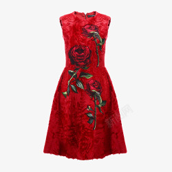 杜嘉班纳红色连衣裙素材