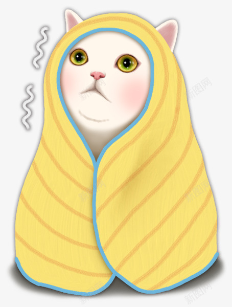 盖被子的猫png免抠素材_新图网 https://ixintu.com 动物 发冷 小猫 猫 矢量装饰 装饰