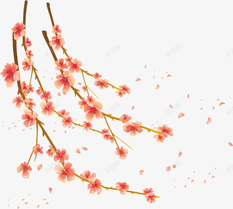 粉色花朵飘浮装饰png免抠素材_新图网 https://ixintu.com 粉色花朵飘浮装饰淘宝