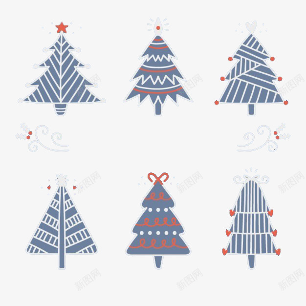 手绘圣诞树png免抠素材_新图网 https://ixintu.com 圣诞快乐 圣诞树 手绘 蓝色冬天