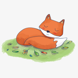 睡觉狐狸矢量图素材