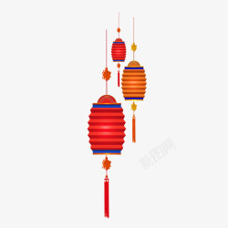 春节喜庆庆祝欢乐元素灯笼素材