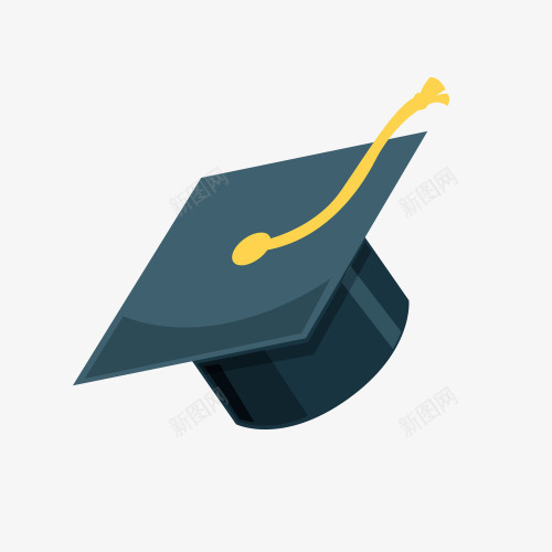 学士帽子图标png_新图网 https://ixintu.com 图标 学士帽 插图 标识 毕业帽 红色流苏 蓝色帽