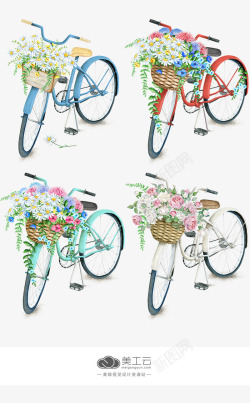 淑女自行车花卉自行车高清图片