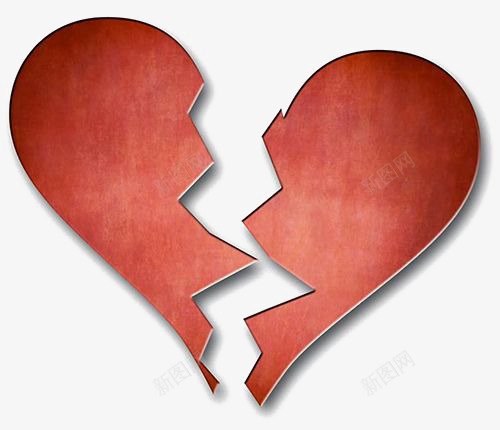 破碎的爱心png免抠素材_新图网 https://ixintu.com 创意爱心 心形 心形装饰 爱心素材 红色爱心 裂缝的爱心
