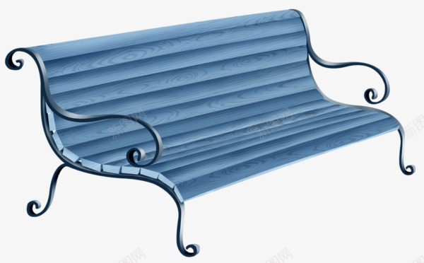 公园长椅子png免抠素材_新图网 https://ixintu.com 椅子 蓝色椅子 长椅