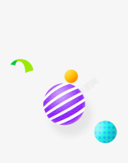 动感彩带漂浮彩球高清图片