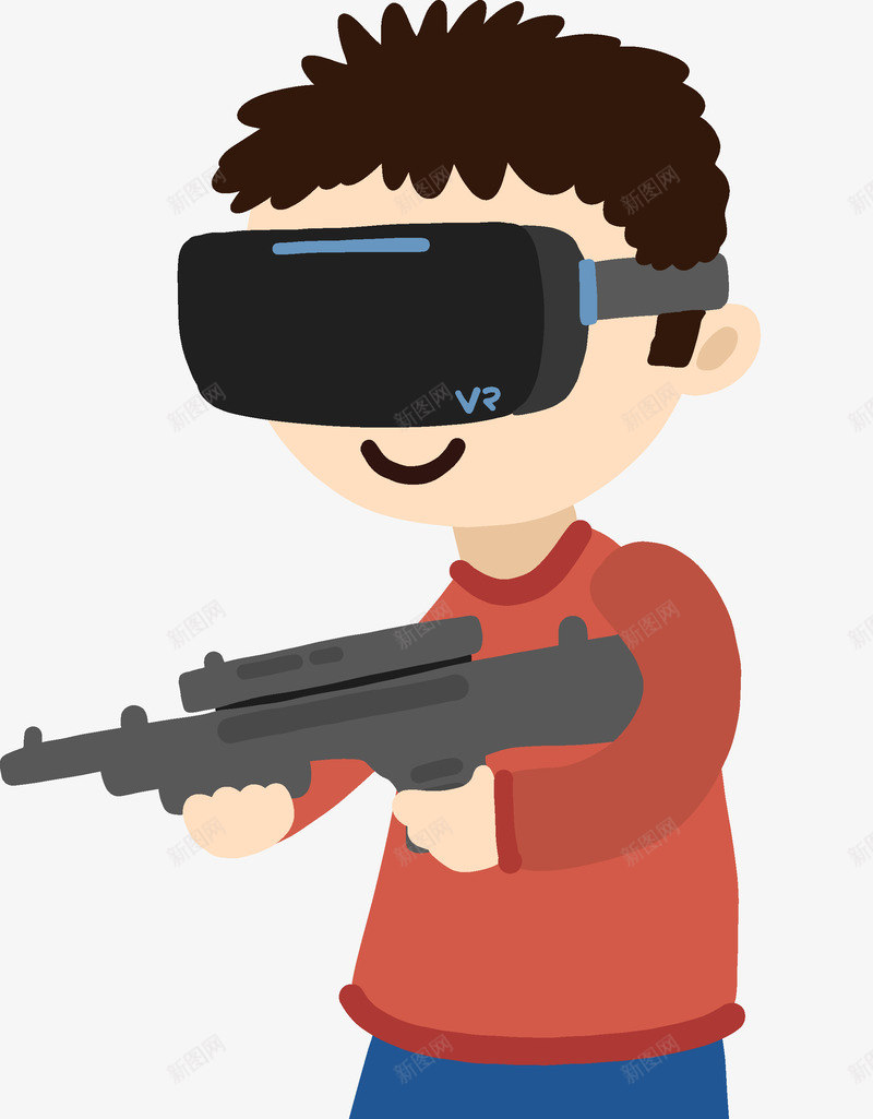 虚拟现实游戏射击人物矢量图ai免抠素材_新图网 https://ixintu.com VR VR世界 人物 卡通 影音 智能 智能穿戴 游戏 游戏射击 矢量图 科技 虚拟现实 设计