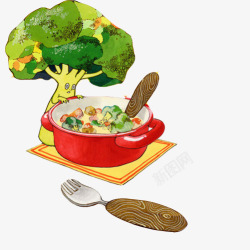 色彩胡蔬菜套餐手绘画片高清图片