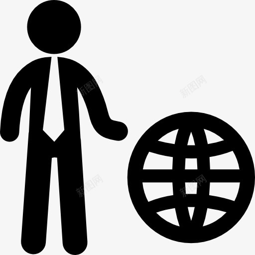 商人与国际符号世界电网图标png_新图网 https://ixintu.com 世界 业务 人 商人 国际 生意人 网格 象征