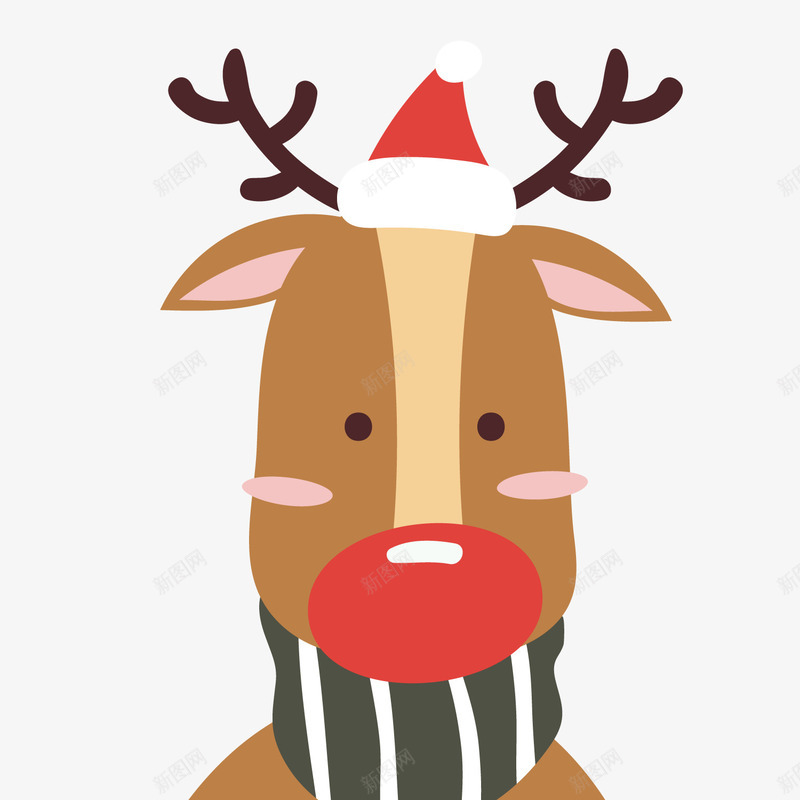 卡通圣诞节麋鹿png免抠素材_新图网 https://ixintu.com 可爱动物 圣诞节装饰 小鹿 平安夜 手绘动物 麋鹿