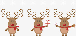 白色驯鹿可爱的圣诞节驯鹿矢量图高清图片