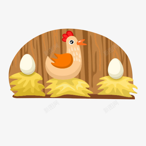 卡通母鸡鸡蛋png免抠素材_新图网 https://ixintu.com 下蛋 卡通母鸡 卡通鸡窝 孵化小鸡 孵蛋 小鸡妈妈 生蛋 草堆 鸡窝 鸡蛋