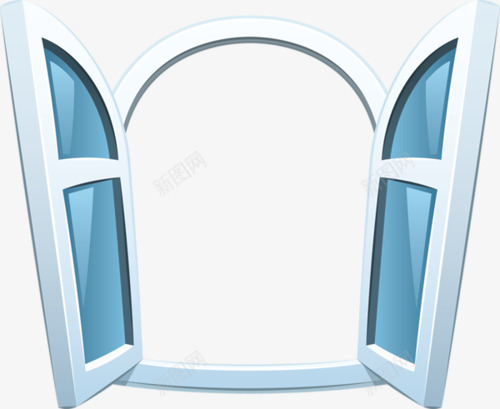 卡通窗户png免抠素材_新图网 https://ixintu.com 打开 窗子 窗户 素雅 蓝色