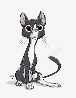 卡通小猫png免抠素材_新图网 https://ixintu.com 动物 卡通 可爱 宠物 惊讶 手绘 插画 猫咪