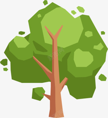 绿色扁平化树木图标图标