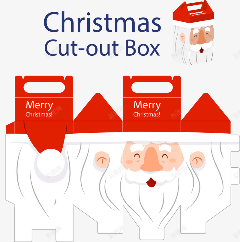 圣诞老人包装盒矢量图ai免抠素材_新图网 https://ixintu.com 包装盒 圣诞老人 圣诞节 礼品盒 矢量图
