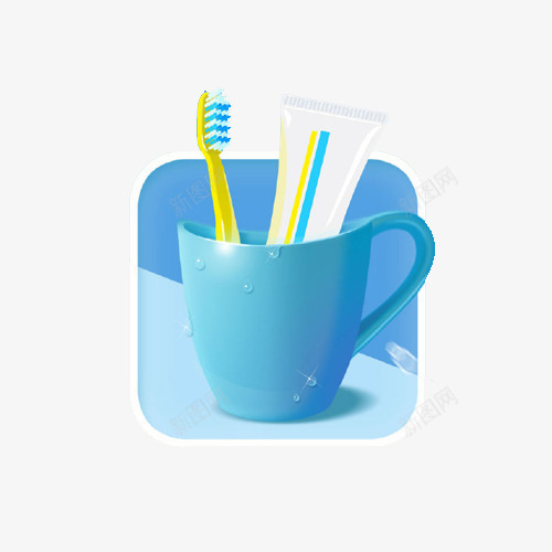 牙膏牙刷杯子图标png_新图网 https://ixintu.com 写实 图标 家庭用品 拟物化