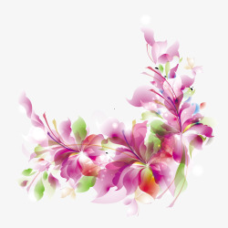 鲜艳彩绘花朵素材
