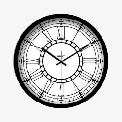 简洁钟表欧式简洁黑白罗马钟高清图片