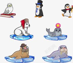 海狮素材海豚海狮动物矢量图高清图片