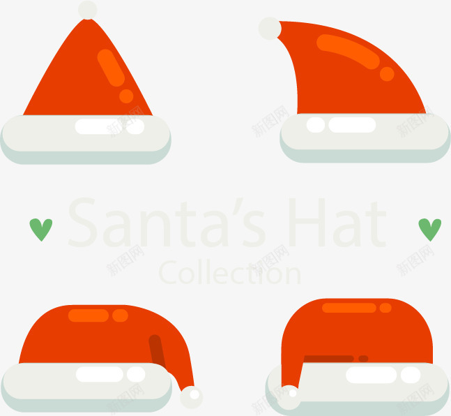 扁平化圣诞帽png免抠素材_新图网 https://ixintu.com 圣诞帽 圣诞节 帽子 扁平 白色边框 红色