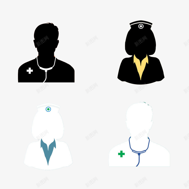 黑白护士帽png免抠素材_新图网 https://ixintu.com 医生 护士 护士帽 护士节 高清免扣素材
