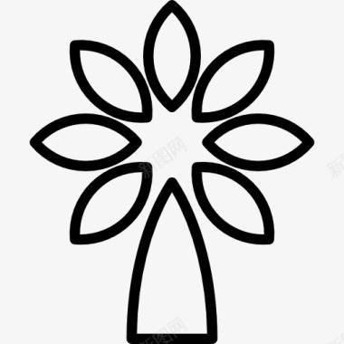 植物花的轮廓图标图标