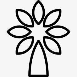外形轮廓植物花的轮廓图标高清图片