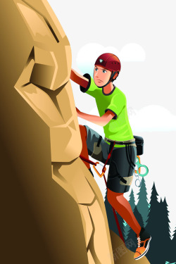 爬山小人手绘登山的男人高清图片