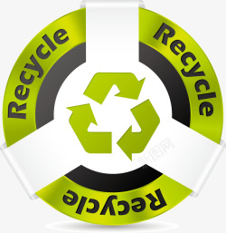 可回收再利用环保主题圆形可循环标志图标高清图片