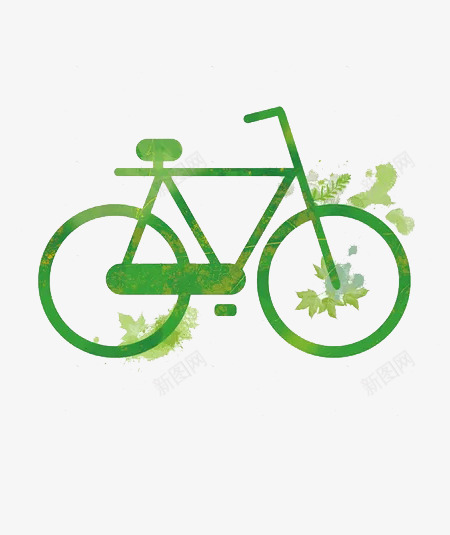 绿色环保出行png免抠素材_新图网 https://ixintu.com 保护环境 出行方式 生态城市 社会意识 绿色出行 自行车