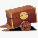 木质箱子车轮游戏图标图标