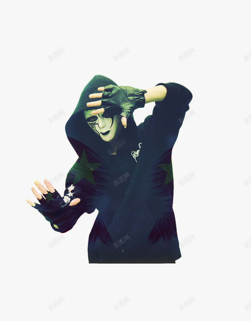 戴面具的男人简图psd免抠素材_新图网 https://ixintu.com 动感 卡通 男人 街舞 装扮 酷酷的 面具 鬼面