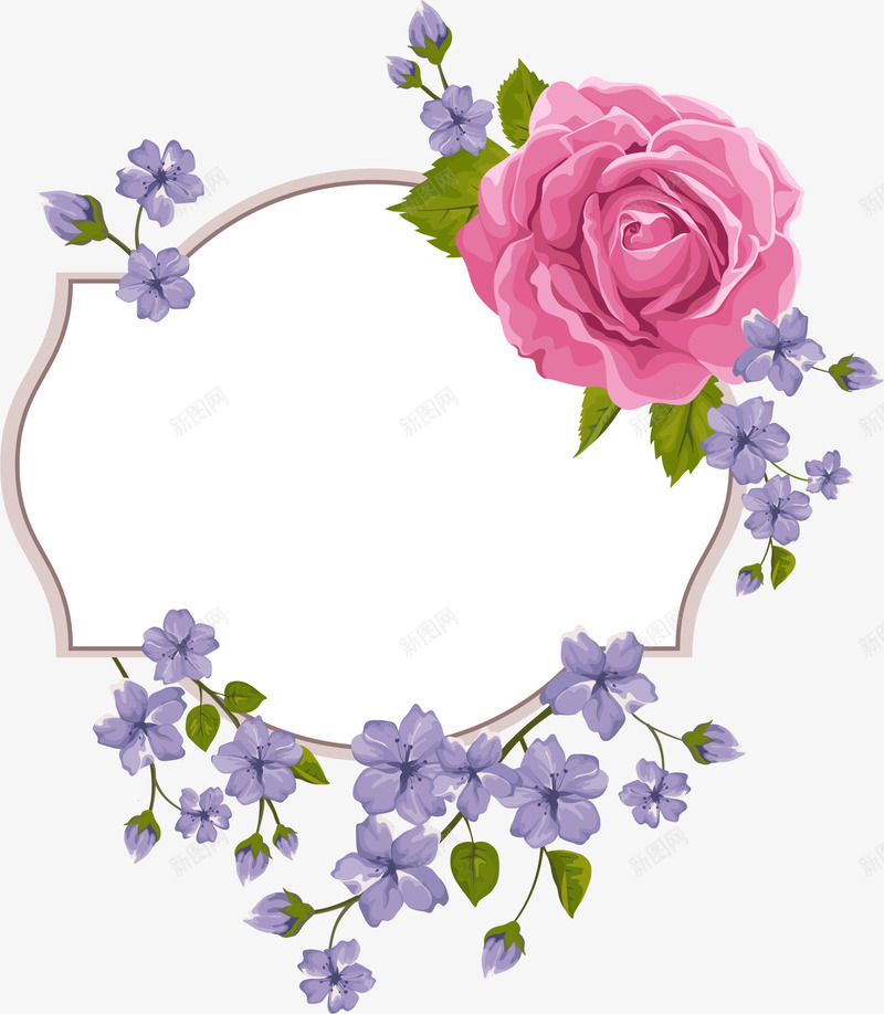 紫色花朵框架png免抠素材_新图网 https://ixintu.com 图案 框架 清新 简约 紫色 美丽 花朵 边框纹理 鲜花