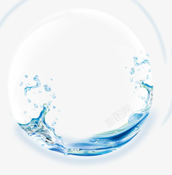 水纹路蓝色水滩球高清图片