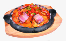 松软铁板土豆片素材