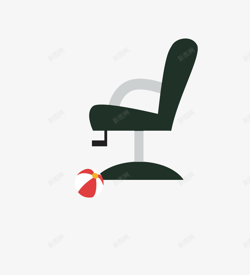 商务椅子与排球png免抠素材_新图网 https://ixintu.com 椅子 皮质 简单