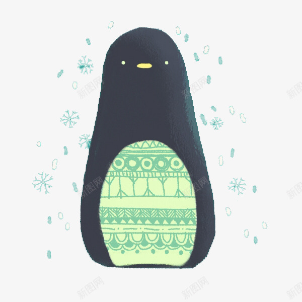 雪中的企鹅png免抠素材_新图网 https://ixintu.com 冬日 冬日素材 卡片封面 卡通企鹅