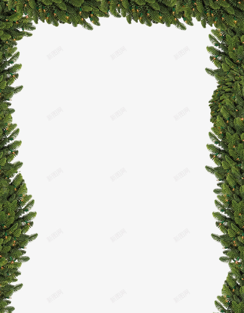圣诞树边框png免抠素材_新图网 https://ixintu.com 圣诞节 大树 绿色 节日