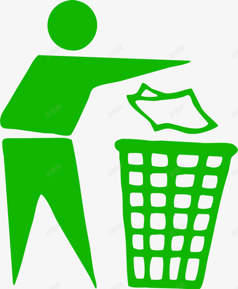 绿色环保垃圾桶装饰图标png_新图网 https://ixintu.com 垃圾桶 环保 绿色 装饰