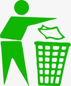 绿色环保图标绿色环保垃圾桶装饰图标高清图片