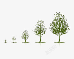 生长发育线条大树生长过程高清图片