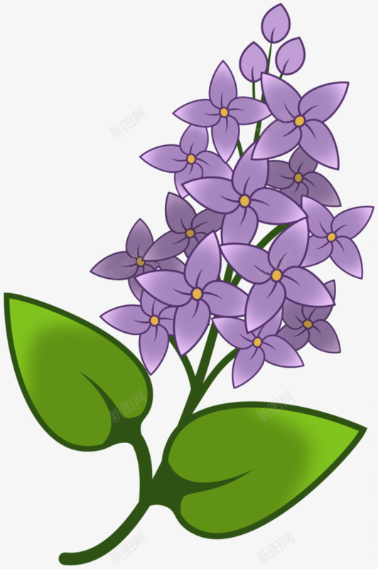 紫色绣球花png免抠素材_新图网 https://ixintu.com 手绘 漂浮 紫色 绣球花 鲜花