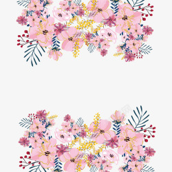 母亲节粉色唯美花朵装饰插画矢量图素材