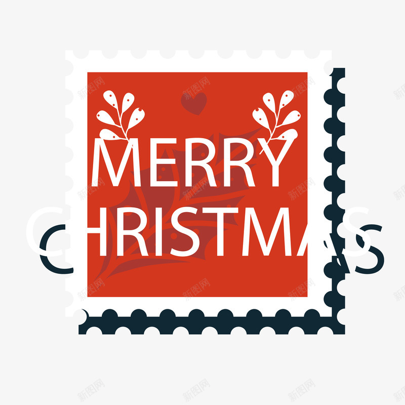 圣诞英文邮票png免抠素材_新图网 https://ixintu.com 圣诞节 彩色底纹 扁平化 矢量图案 简约邮票 英文字母
